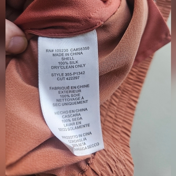 Joie High Rise Wide Leg Pants Women's Size M Apricote Vintage Wash 100% Silk - Picture 5 of 7